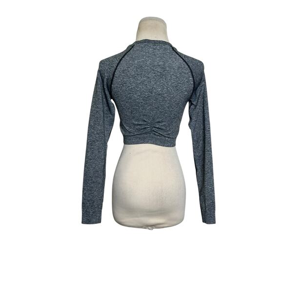 Gymshark Adapt Marl Gray Seamless Long Sleeve Crop Top size Small - Picture 2 of 11